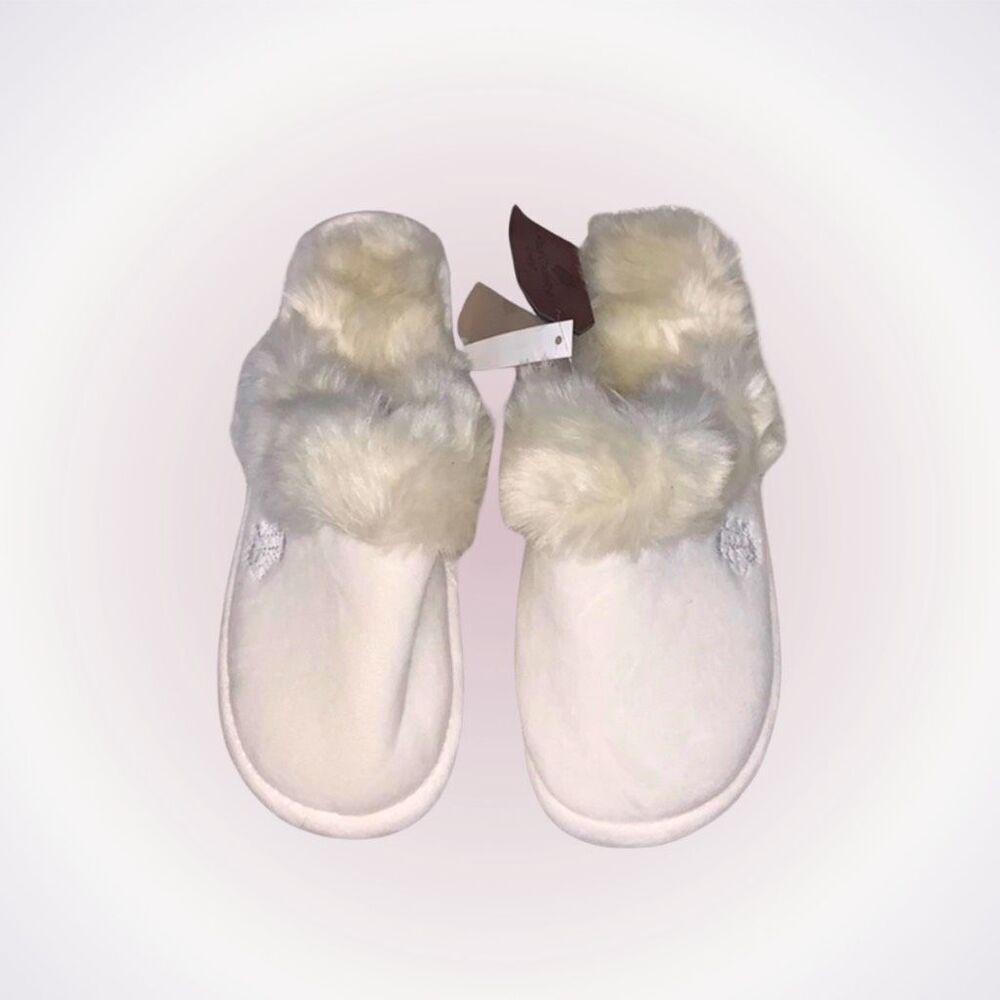 Paul Costello is off white and faux fur slippers | Sz 8.5, NWT